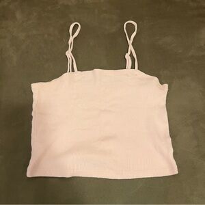 pink ribbed crop top